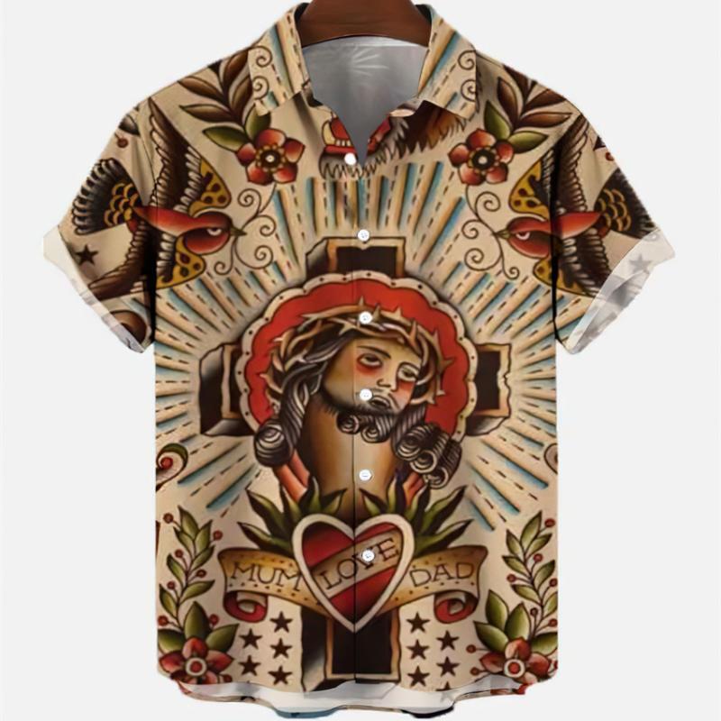 Vintage Hawaiian Floral Shirt - Hawaiian i erkek Vintage yaz kısa