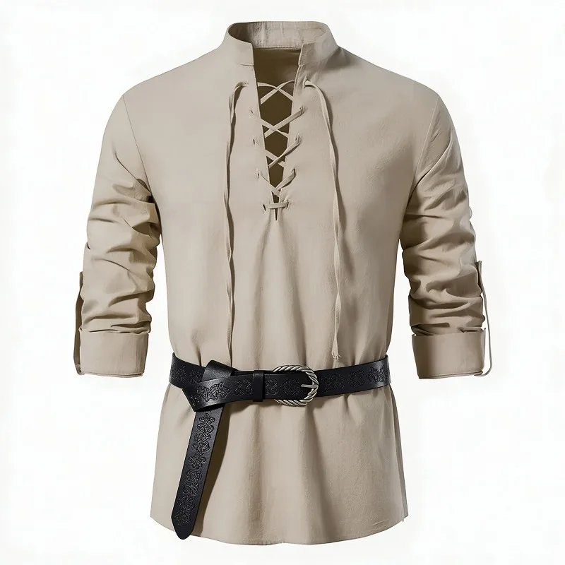 Erkekler için Orta Çağ Viking  - Medieval Gothic Lace Up Pirate Shirt incelemesi ve fiyatı