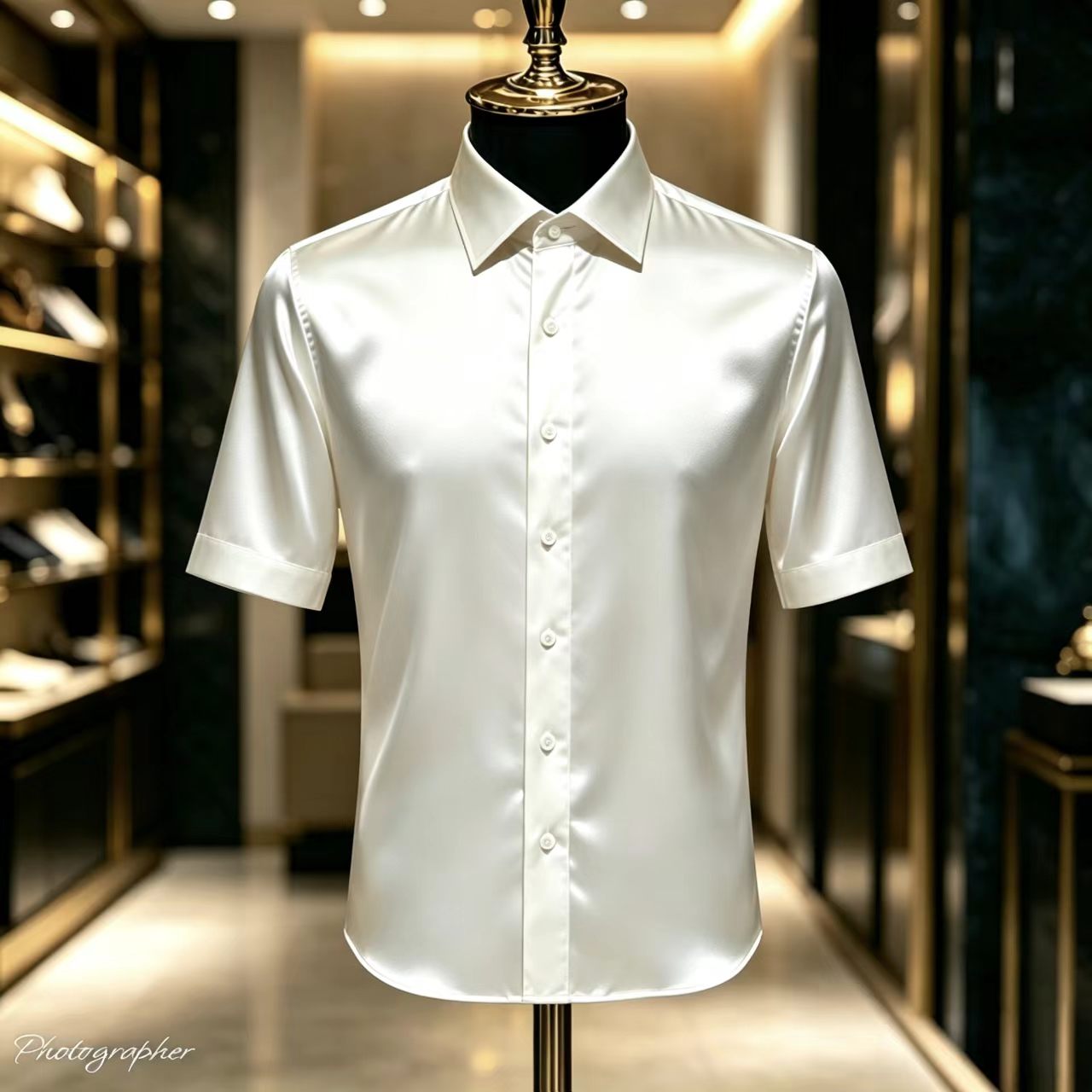 Men's Solid Color Satin Short- - Mens Satin Silk Dress Shirt incelemesi ve fiyatı