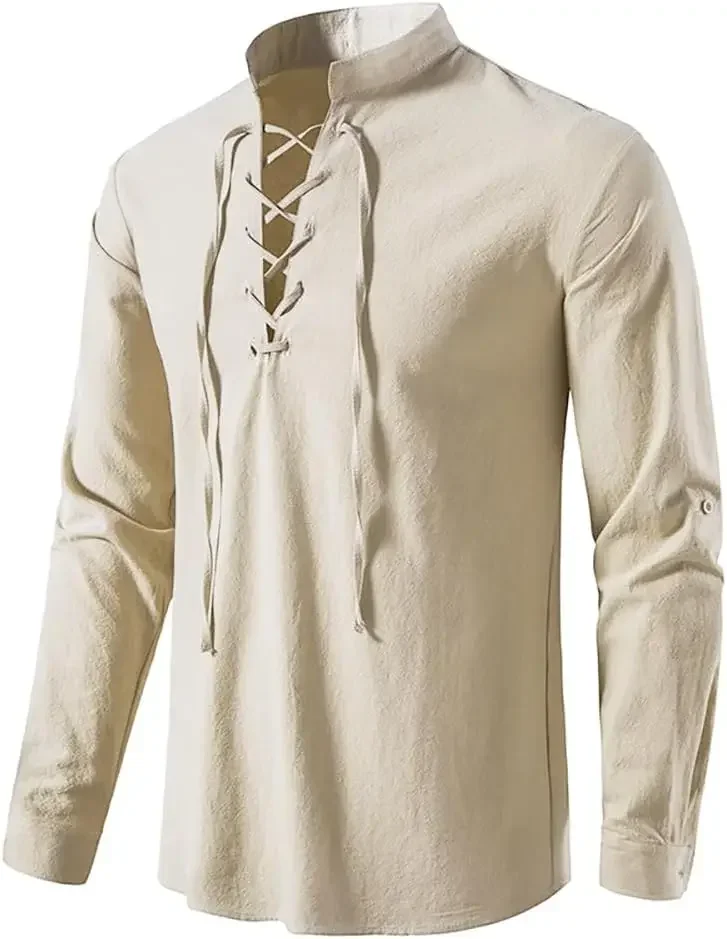 2 Parçalı Set Erkek Orta Çağ K - Medieval Gothic Lace Up Pirate Shirt incelemesi ve fiyatı