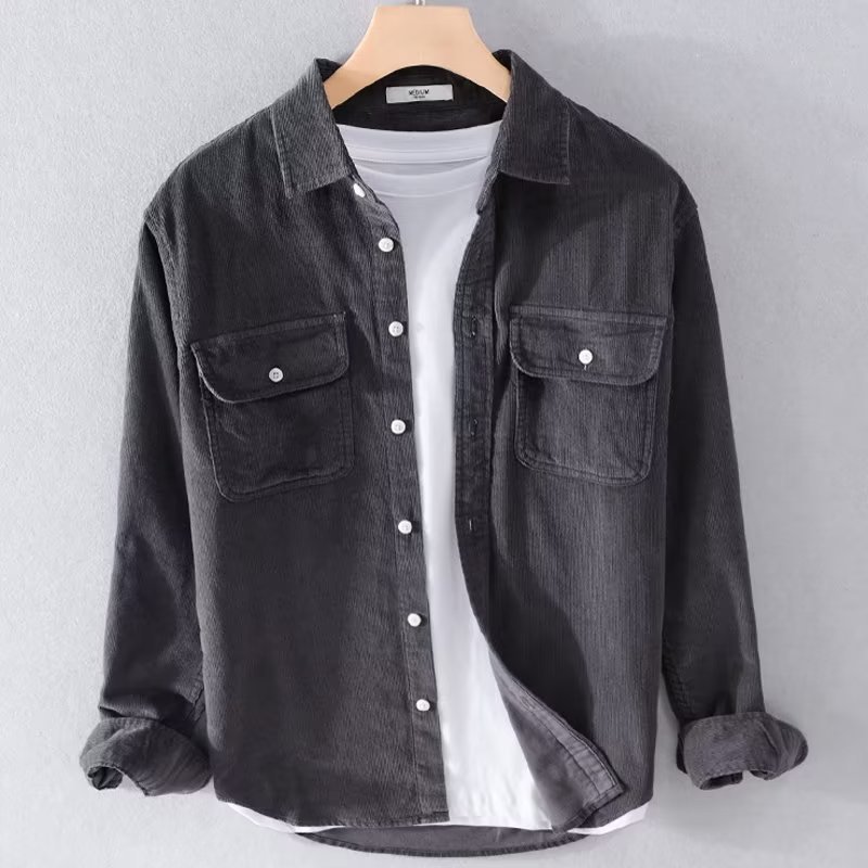 Erkekler için Düz Renk, Uzun K - Corduroy Button Up Shirt Men incelemesi ve fiyatı
