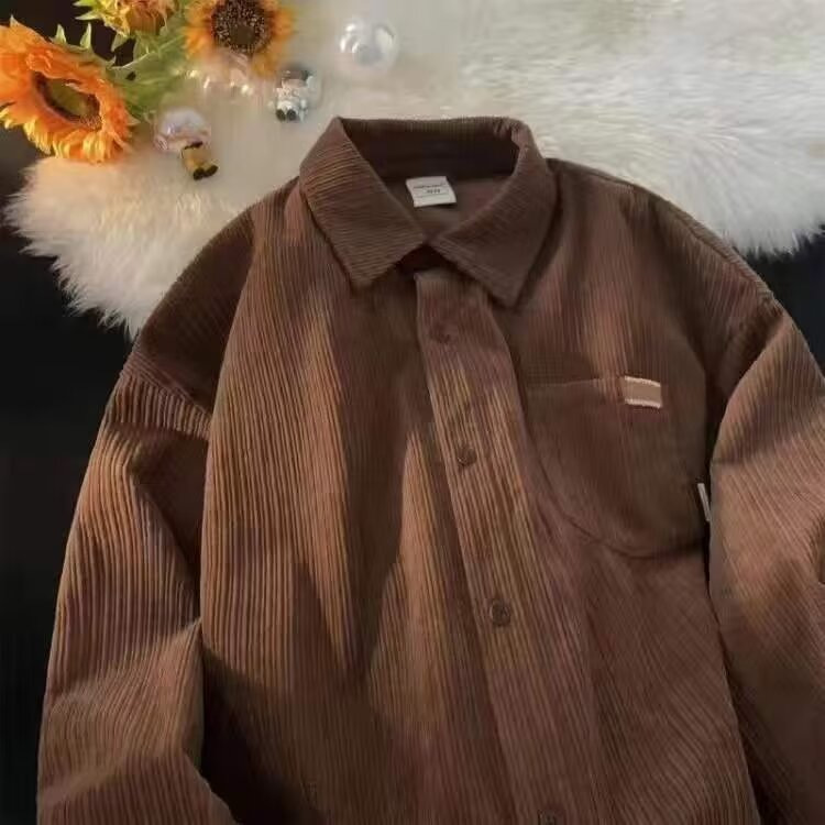 Erkekler için Düz Renk, Uzun K - Corduroy Button Up Shirt Men incelemesi ve fiyatı